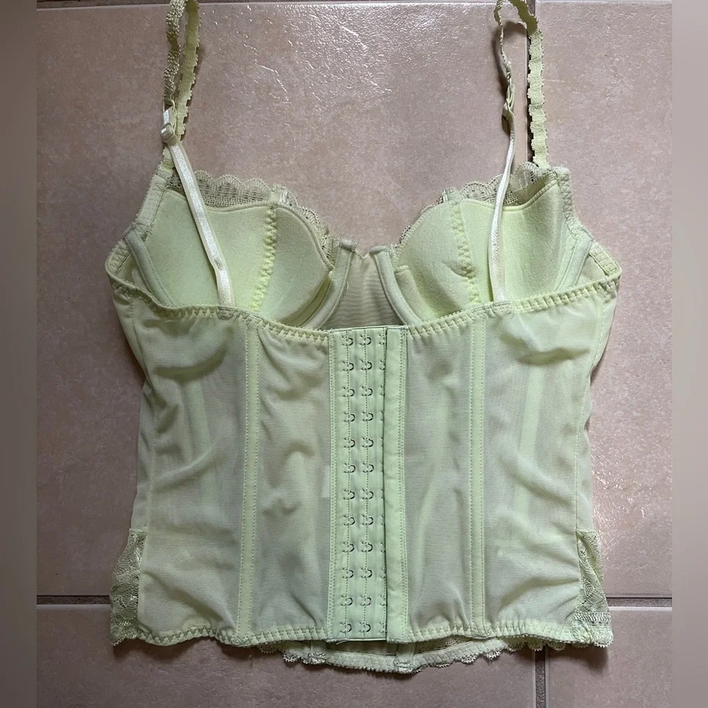 Avon Fashions Womens Corsets & Bustiers Size L(G) Lace Trim Green Mint - Picture 9 of 13